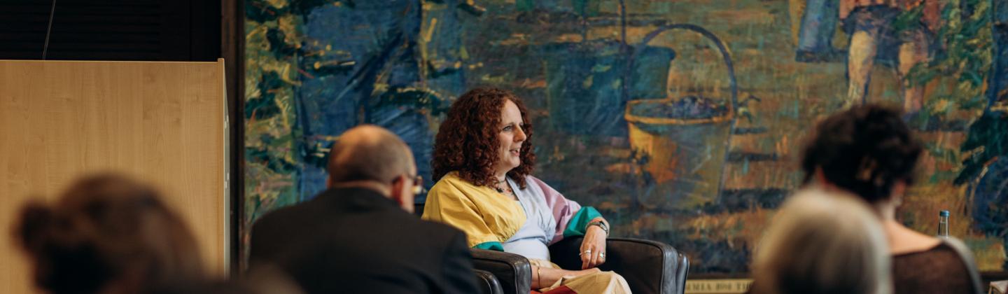 Author Maggie O'Farrell interviewed in front of an audience at Murray Edwards College, Cambridge